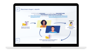 Ordinateur module e-learning - Sensibilisation à la Lutte Contre le Blanchiment d’argent et le Financement du Terrorisme (LCB-FT)