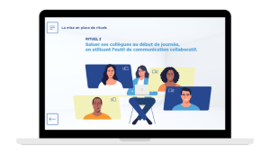 Ordinateur module e-learning - Télétravail : le travail hybride